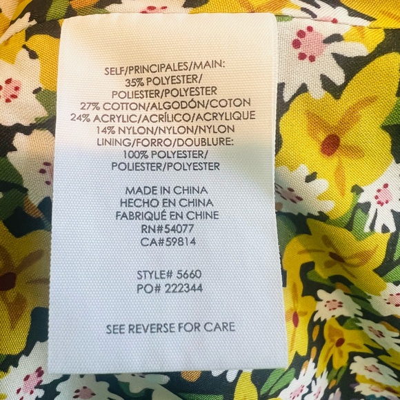 Cabi Womans Navy Headline Topper Multi Stripe Flower Accent Tweed Coat Size 8 - Picture 6 of 8